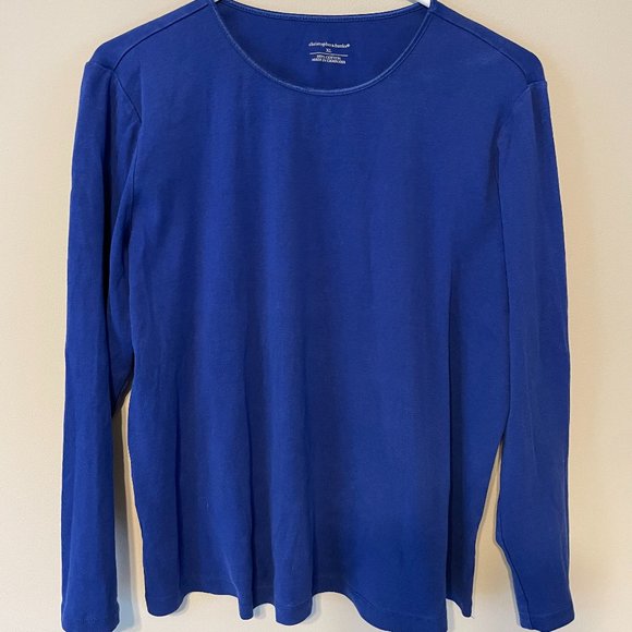 Christopher & Banks Women’s XL Royal Blue Long Sleeve Comfy Cotton Tee Top Shirt - Picture 1 of 14